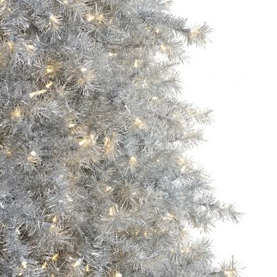 Treetopia Tinkerbell Silver 7 Foot Artificial Hinged Slim Pre Lit Christmas Tree with 600 LED Lights, Premium Stand, and On/Off Foot Pedal 2 Treetopia Tinkerbell Silver 7 Foot Artificial Hinged Slim Pre Lit Christmas Tree with 600 LED Lights, Premium Stand, and On/Off Foot Pedal - Image 2