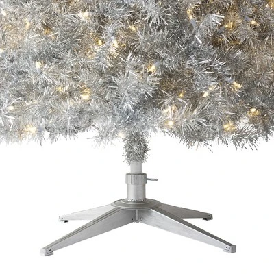 Treetopia Tinkerbell Silver 7 Foot Artificial Hinged Slim Pre Lit Christmas Tree with 600 LED Lights, Premium Stand, and On/Off Foot Pedal 3 Treetopia Tinkerbell Silver 7 Foot Artificial Hinged Slim Pre Lit Christmas Tree with 600 LED Lights, Premium Stand, and On/Off Foot Pedal - Image 3