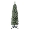 Home Heritage 5 Foot Prelit Easy Assembly Stanley Cashmere Pencil Pine Artificial Christmas Holiday Tree with Clear Incandescent Lights