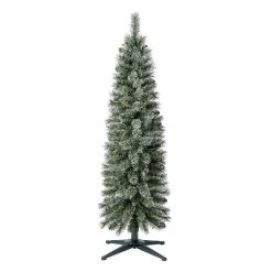 Home Heritage 5 Foot Prelit Easy Assembly Stanley Cashmere Pencil Pine Artificial Christmas Holiday Tree with Clear Incandescent Lights