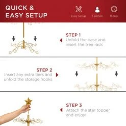 Best Choice Products Wrought Iron Ornament Display Christmas Tree w/ Easy Assembly, Stand -Christmas Trees Sales Store unnamed file 8554