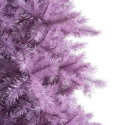 Treetopia Lively Lavender 7 Foot Artificial Hinged Slim Prelit Christmas Tree with Clear LED Lights, Premium Stand, and On/Off Foot Pedal 2 Treetopia Lively Lavender 7 Foot Artificial Hinged Slim Prelit Christmas Tree with Clear LED Lights, Premium Stand, and On/Off Foot Pedal - Image 2