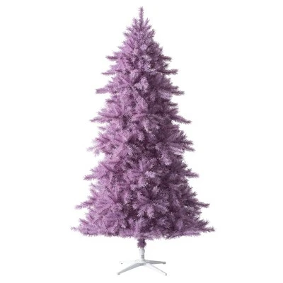 Treetopia Lively Lavender 7 Foot Artificial Hinged Slim Prelit Christmas Tree with Clear LED Lights, Premium Stand, and On/Off Foot Pedal 4 Treetopia Lively Lavender 7 Foot Artificial Hinged Slim Prelit Christmas Tree with Clear LED Lights, Premium Stand, and On/Off Foot Pedal - Image 4