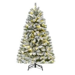 HOMCOM Tall Pre-Lit Snow-Flocked Artificial Christmas Tree with Realistic Branches, Warm White LED Lights and Tips 11 HOMCOM Tall Pre-Lit Snow-Flocked Artificial Christmas Tree with Realistic Branches, Warm White LED Lights and Tips -Christmas Trees Sales Store unnamed file 8576