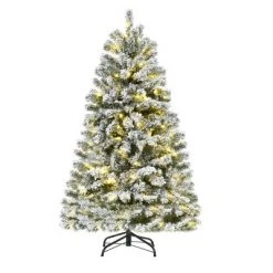 HOMCOM Tall Pre-Lit Snow-Flocked Artificial Christmas Tree with Realistic Branches, Warm White LED Lights and Tips 14 HOMCOM Tall Pre-Lit Snow-Flocked Artificial Christmas Tree with Realistic Branches, Warm White LED Lights and Tips -Christmas Trees Sales Store unnamed file 8579