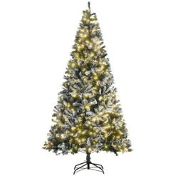 HOMCOM Tall Pre-Lit Snow-Flocked Artificial Christmas Tree with Realistic Branches, Warm White LED Lights and Tips 15 HOMCOM Tall Pre-Lit Snow-Flocked Artificial Christmas Tree with Realistic Branches, Warm White LED Lights and Tips -Christmas Trees Sales Store unnamed file 8580