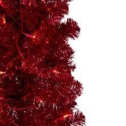Northlight 6' Prelit Artificial Christmas Tree Red Tinsel - Clear Lights -Christmas Trees Sales Store unnamed file 8590