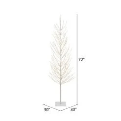 Vickerman LED Twig Artificial Christmas Tree with Flat Base