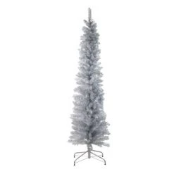 Northlight 6' Unlit Artificial Christmas Tree Pencil Silver Tinsel