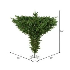 Vickerman Green Upside Down Artificial Unique Tree