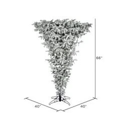 Vickerman Flocked Upside Down Unique Artificial Christmas Tree