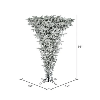 Vickerman Flocked Upside Down Unique Artificial Christmas Tree 1 Vickerman Flocked Upside Down Unique Artificial Christmas Tree