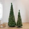 Northlight 6' Prelit Artificial Christmas Tree Slim Holly Leaf Pop-Up - Clear Lights