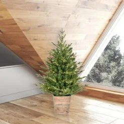 Vickerman Gibson Slim Potted Pine Artificial Christmas Tree -Christmas Trees Sales Store unnamed file 8662