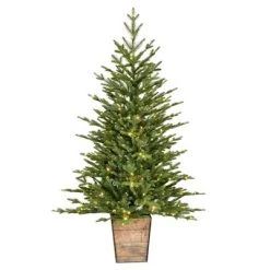 Vickerman Gibson Slim Potted Pine Artificial Christmas Tree -Christmas Trees Sales Store unnamed file 8664