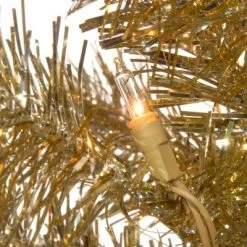 National Tree Company 6ft National Christmas Tree Company Champagne Tinsel Artificial Pencil Christmas Tree 150ct Clear