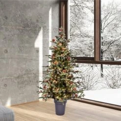 Vickerman Potted Timberline Pine Artificial Christmas Tree -Christmas Trees Sales Store unnamed file 8691