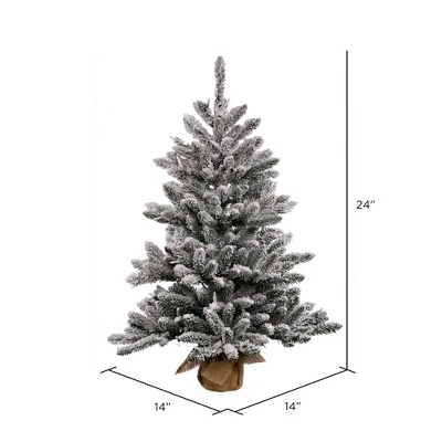 Vickerman Flocked Anoka Pine Tabletop Artificial Christmas Tree 1 Vickerman Flocked Anoka Pine Tabletop Artificial Christmas Tree