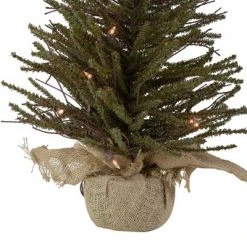 Northlight 2.5' Prelit Artificial Christmas Tree Warsaw Twig in Burlap Base - Clear Lights -Christmas Trees Sales Store unnamed file 8753