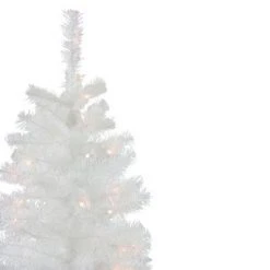 Northlight 4' Pre-Lit Slim White Artificial Tinsel Christmas Tree - Clear Lights