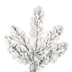 Vickerman Flocked Gifford Slim Potted Pine Artificial Christmas Tree