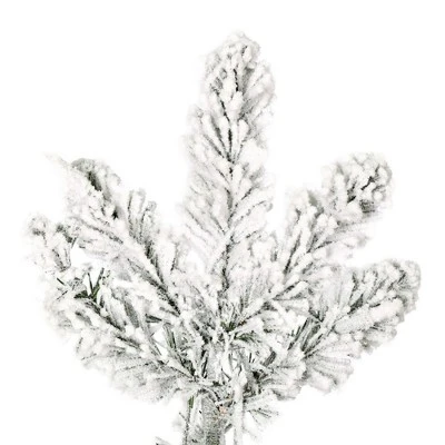 Vickerman Flocked Gifford Slim Potted Pine Artificial Christmas Tree 1 Vickerman Flocked Gifford Slim Potted Pine Artificial Christmas Tree