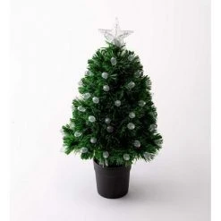 Plow & Hearth 2'H Fiber-Optic Color-Changing Tabletop Christmas Tree