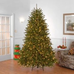 National Tree Company Pre-Lit Full Dunhill Fir Artificial Christmas Tree Clear Lights -Christmas Trees Sales Store unnamed file 883