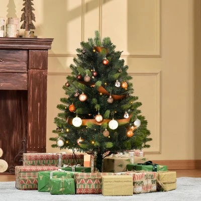 HOMCOM 3' Tall Lit Full Fir Artificial Christmas Tree with Realistic Branches, 60 LED and 227 Tips, Green 1 HOMCOM 3' Tall Lit Full Fir Artificial Christmas Tree with Realistic Branches, 60 LED and 227 Tips, Green