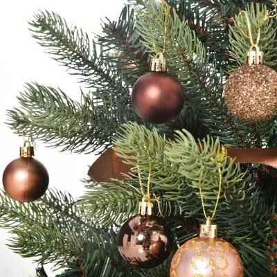 HOMCOM 3' Tall Lit Full Fir Artificial Christmas Tree with Realistic Branches, 60 LED and 227 Tips, Green 5 HOMCOM 3' Tall Lit Full Fir Artificial Christmas Tree with Realistic Branches, 60 LED and 227 Tips, Green - Image 5