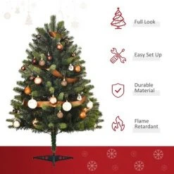 HOMCOM 3' Tall Lit Full Fir Artificial Christmas Tree with Realistic Branches, 60 LED and 227 Tips, Green 11 HOMCOM 3' Tall Lit Full Fir Artificial Christmas Tree with Realistic Branches, 60 LED and 227 Tips, Green -Christmas Trees Sales Store unnamed file 8874