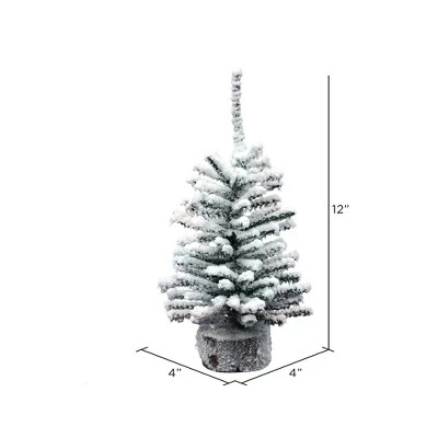 Vickerman Flocked Mini Pine Tabletop Artificial Christmas Tree 1 Vickerman Flocked Mini Pine Tabletop Artificial Christmas Tree