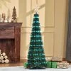 Outsunny Pre-lit Slim Artificial Christmas Tree, Multi-Color RGB LED Light Holiday Home Xmas Decoration
