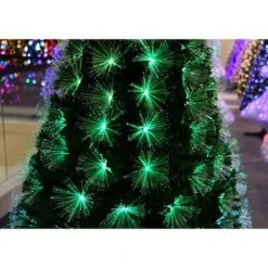 Holiday Stuff Company 3 Foot Tall RGB Color Changing Vintage Fiber Optic Christmas Tree with Light Up Branches, Ornaments, and LED Tree Topper -Christmas Trees Sales Store unnamed file 8942