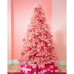 Treetopia Pretty in Pink 6-Foot-Tall Artificial Full Bodied Unlit Christmas Tree Colorful Holiday Decoration with Premium Pink Stand and Easy Assembly