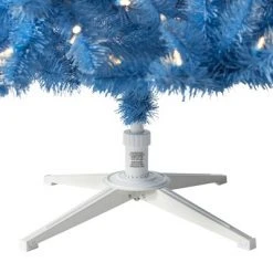 Treetopia It's Azure Thing Blue 5 Foot Artificial Prelit Full Bodied Christmas Tree Holiday Decoration w/ White LED Lights, Premium Stand & Foot Pedal -Christmas Trees Sales Store unnamed file 8969