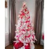 Treetopia Tinkerbell Silver 6-Foot-Tall Artificial Slim Unlit Tinsel Christmas Tree Colorful Holiday Decoration w/ Premium White Stand & Easy Assembly
