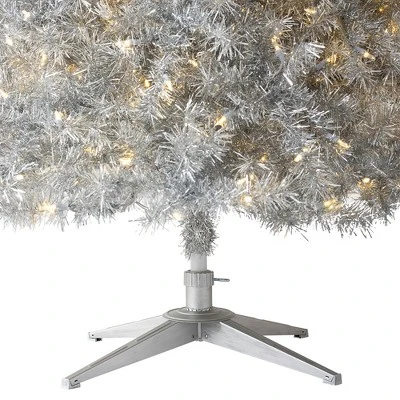 Treetopia Tinkerbell Silver 6-Foot-Tall Artificial Slim Unlit Tinsel Christmas Tree Colorful Holiday Decoration w/ Premium White Stand & Easy Assembly 4 Treetopia Tinkerbell Silver 6-Foot-Tall Artificial Slim Unlit Tinsel Christmas Tree Colorful Holiday Decoration w/ Premium White Stand & Easy Assembly - Image 4
