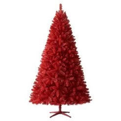 Treetopia Lipstick Red 5 Foot Artificial Prelit Full Bodied Christmas Tree Holiday Decoration with White LED Lights, Premium Stand & Foot Pedal -Christmas Trees Sales Store unnamed file 8982