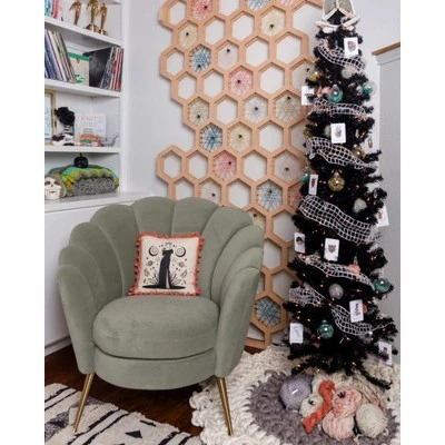 Treetopia Stiletto Black 7 Foot Artificial Prelit Pencil Thin Christmas Tree Holiday Decoration with White LED Lights, Premium Stand, and Foot Pedal 1 Treetopia Stiletto Black 7 Foot Artificial Prelit Pencil Thin Christmas Tree Holiday Decoration with White LED Lights, Premium Stand, and Foot Pedal