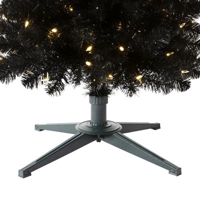 Treetopia Stiletto Black 7 Foot Artificial Prelit Pencil Thin Christmas Tree Holiday Decoration with White LED Lights, Premium Stand, and Foot Pedal 3 Treetopia Stiletto Black 7 Foot Artificial Prelit Pencil Thin Christmas Tree Holiday Decoration with White LED Lights, Premium Stand, and Foot Pedal - Image 3