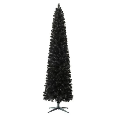 Treetopia Stiletto Black 7 Foot Artificial Prelit Pencil Thin Christmas Tree Holiday Decoration with White LED Lights, Premium Stand, and Foot Pedal 4 Treetopia Stiletto Black 7 Foot Artificial Prelit Pencil Thin Christmas Tree Holiday Decoration with White LED Lights, Premium Stand, and Foot Pedal - Image 4