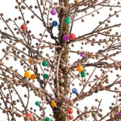 Nearly Natural 4' Pre-Lit LED Flocked Berry Twig Artificial Christmas Tree Multicolor Lights -Christmas Trees Sales Store unnamed file 8989