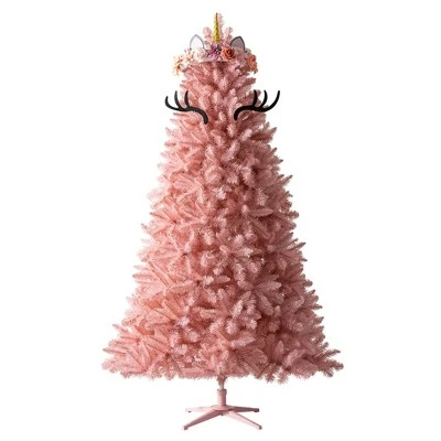 Treetopia Pretty in Pink 7-Foot-Tall Artificial Full Bodied Unlit Christmas Tree Colorful Holiday Decoration with Premium Pink Stand and Easy Assembly 2 Treetopia Pretty in Pink 7-Foot-Tall Artificial Full Bodied Unlit Christmas Tree Colorful Holiday Decoration with Premium Pink Stand and Easy Assembly - Image 2