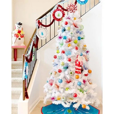 Treetopia Winter White 7-Foot-Tall Artificial Full Bodied Unlit Christmas Tree Colorful Holiday Decoration with Premium White Stand and Easy Assembly 1 Treetopia Winter White 7-Foot-Tall Artificial Full Bodied Unlit Christmas Tree Colorful Holiday Decoration with Premium White Stand and Easy Assembly