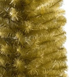 Treetopia Struck Gold 6 Foot Artificial Hinged Pencil Thin Prelit Tinsel Christmas Tree with Clear LED Lights, Stand, and On/Off Foot Pedal 6 Treetopia Struck Gold 6 Foot Artificial Hinged Pencil Thin Prelit Tinsel Christmas Tree with Clear LED Lights, Stand, and On/Off Foot Pedal -Christmas Trees Sales Store unnamed file 9023