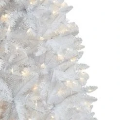 Treetopia Winter White 6 Foot Artificial Prelit Full Bodied Christmas Tree Holiday Decoration with White LED Lights, Premium Stand & Foot Pedal -Christmas Trees Sales Store unnamed file 9044