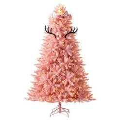 Treetopia Luxe La Vie En Rose 6 Foot Artificial Prelit Full Bodied Christmas Tree Holiday Decoration with White LED Lights, Premium Stand & Foot Pedal