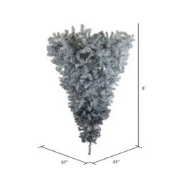 Vickerman 6' x 61" Silver Upside Down Artificial Christmas Tree