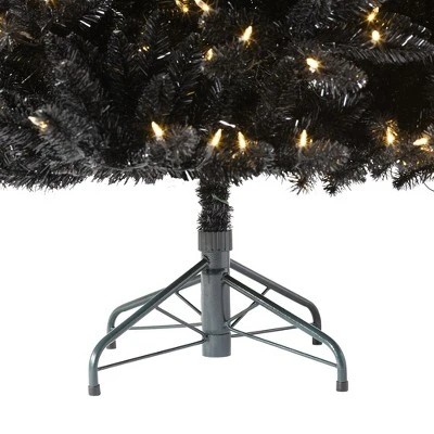 Treetopia Luxe Black Beauty 7 Foot Artificial Prelit Full Bodied Christmas Tree Holiday Decoration with White LED Lights, Premium Stand and Foot Pedal 2 Treetopia Luxe Black Beauty 7 Foot Artificial Prelit Full Bodied Christmas Tree Holiday Decoration with White LED Lights, Premium Stand and Foot Pedal - Image 2
